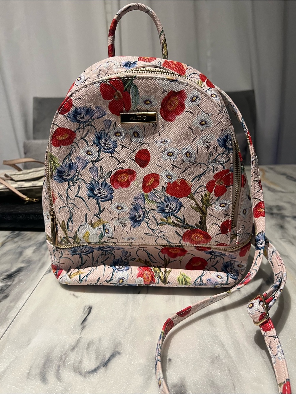 ALDO Floral Mini Backpack Purse  | Gently Used